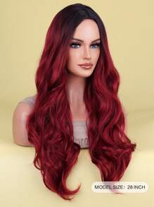 Long Curly Cosplay Synthetic Wig - Red - View 3