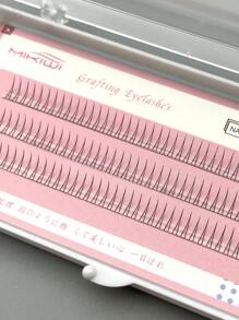 漫畫睫毛，1盒6毫米底部下單根假睫毛 - 米色 - 查看 2