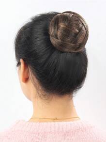 liangyuan Short Synthetic Hair Bun With Insert Comb - Rust Brown - View 4