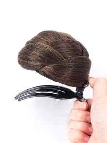 liangyuan Short Synthetic Hair Bun With Insert Comb - Rust Brown - View 7