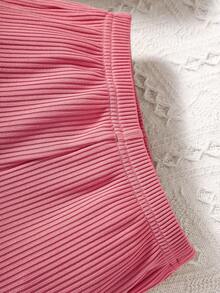 Niñas ribete con fruncido Top tank & Shorts - Rosa - Ver 7