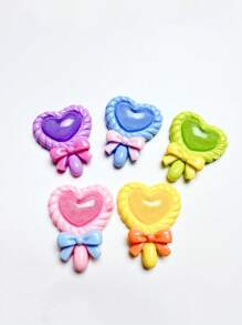 10入組/套可愛合成樹脂棒棒糖形狀DIY首飾配件適合女士DIY首飾製作 - 彩色 - 查看 6