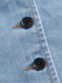 SHEIN MOD Denim Tube Top mit Knopf vorne