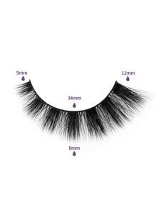 MAANGE 7/21对CC卷翘自然交叉全脸假睫毛，浓密卷翘，适合派对、卡通妆容、旅行必备，附赠眉刷，多功能刷可选 - 黑色 - 查看 5