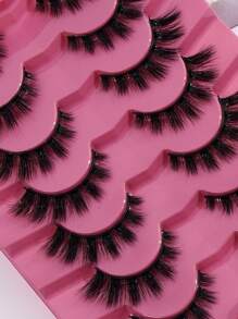 MAANGE 7/21对CC卷翘自然交叉全脸假睫毛，浓密卷翘，适合派对、卡通妆容、旅行必备，附赠眉刷，多功能刷可选 - 黑色 - 查看 7