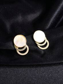 1 Đôi Đồng Thời Trang Hình Tròn Trang Trí Xếp Tầng Bông Tai Giọt Dành Cho Nữ Cho Cuộc Sống Hàng Ngày - Vàng - Xem 2