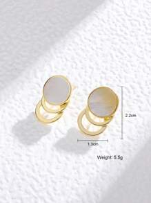 1 Đôi Đồng Thời Trang Hình Tròn Trang Trí Xếp Tầng Bông Tai Giọt Dành Cho Nữ Cho Cuộc Sống Hàng Ngày - Vàng - Xem 5