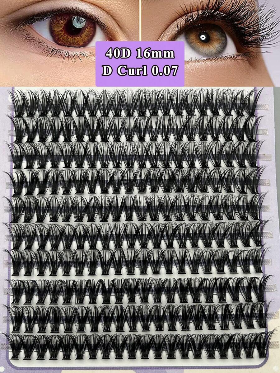 1 hộp Mi giả cá nhân 40D D Curl 16mm - Màu be - Xem 1