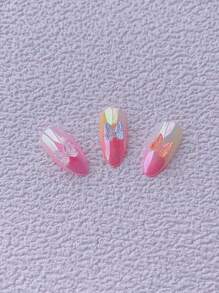 50 cái trang trí nghệ thuật móng tay hình con bướm hỗn hợp - Nhiều màu - Xem 4