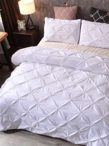 3入組/套素色白色被套被套和2現代滌綸床上用品適用於 - 白色 - 查看 2