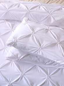 3入組/套素色白色被套被套和2現代滌綸床上用品適用於 - 白色 - 查看 5