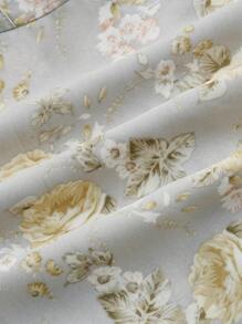 SHEIN MOD Vestido de tirantes con estampado floral pecho con fruncido de muslo con abertura - Multicolor - Ver 3