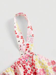 SHEIN MOD Ditsy Floral Print Tie Front Cami Dress - Multicolor - View 3