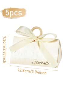 5pcs Letter Graphic Gift Box - Apricot - View 3