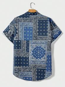 EASEVO Áo sơ mi Nam Nút phía trước Paisley Họa tiết khăn Boho - Nhiều màu - Xem 2