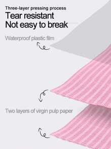 20pcs Disposable Clean Pad, Beauty Nail Care Polish Waterproof Paper,Nail Supplies,Nail Tools,Nail Art Tools,Back To School,Nails,Nail Tools For Press On Nails - Pink - View 3