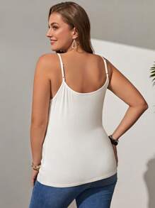 SHEIN LUNE Plus Solid Cami Top - White - View 2