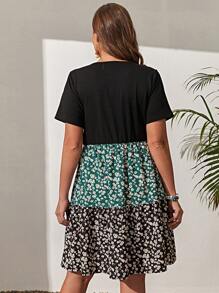 EMERY ROSE Vestido con estampado floral bajo con fruncido - Multicolor - Ver 2