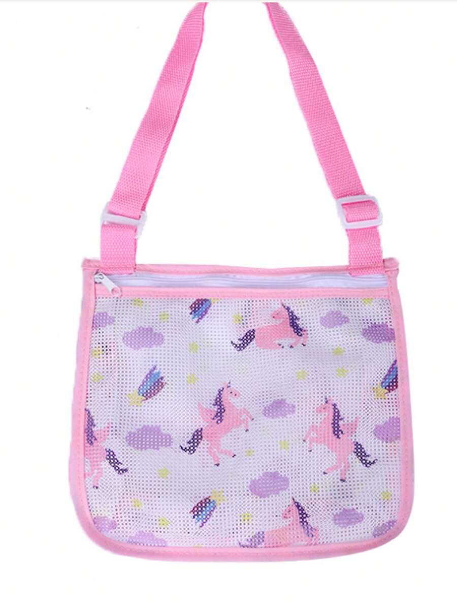 卡通圖案旅行收纳包網紗設計 - 粉色 - 查看 1