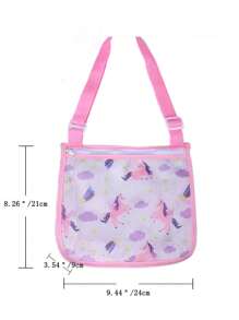 卡通圖案旅行收纳包網紗設計 - 粉色 - 查看 3