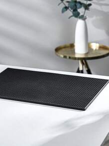 1入組PVC晾乾極簡風格矩形洗碗墊適用於家庭 - 黑色 - 查看 2