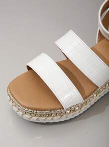 Giày bệt dày và Dép nêm Nữ - trắng - Xem 3