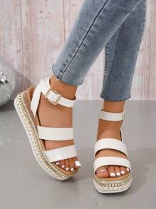 Giày bệt dày và Dép nêm Nữ - trắng - Xem 5