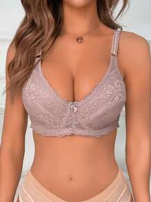 BH mit Blumenspitze, Bügel, - Beige - Übersicht 4