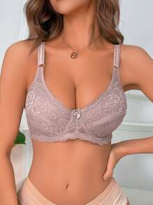BH mit Blumenspitze, Bügel, - Beige - Übersicht 6