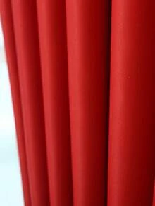 Solid Single Panel Blackout Door Curtain - Red - View 4