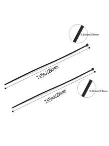 100pcs/set Black Self-locking Cable Tie, Simple ABS Multi-purpose Zip Tie For Household - Black - View 5
