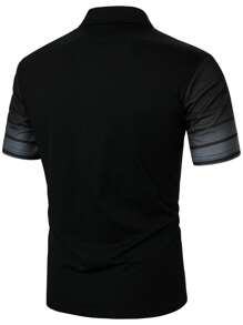 Manfinity Homme Men Striped Print Polo Shirt - Multicolor - View 2