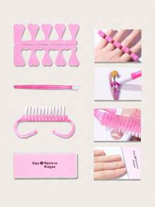 UV LED Light For Gel NailsNail Lamp Set, 45pcs Plastic Multicolor Nail Kit For Nail Salon,UV LED Light For Gel Nails, Nail Art Decorations Manicure Tools DIY Salon Home Gifts - Multicolor - View 7