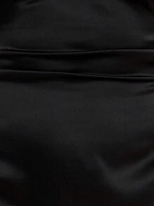 SHEIN Belle Tie Shoulder Ruched Cami Dress - Black - View 5