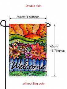 花卉印花花園旗幟雙面裝飾房屋旗幟用於花園院子