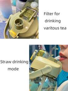 1入組PC水瓶現代主義字母圖形飲水瓶適用於室內和室外