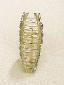 1入組女士水鑽裝飾一字形時尚髮爪適用於日常 - 米色 - 查看 4