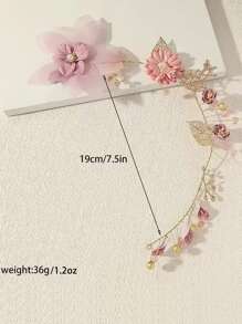1pc Women Flower Decor Fashion Bridal Hair Band For Daily Life Elegant Tiaras. Valentine's Day Accessories