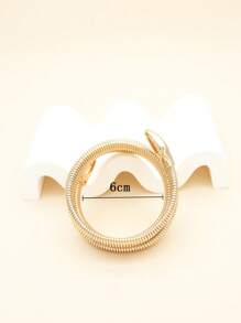 1pc Luxury Textured Detail Layered Cuff Bangle For Women For Party - Yellow Gold - View 3