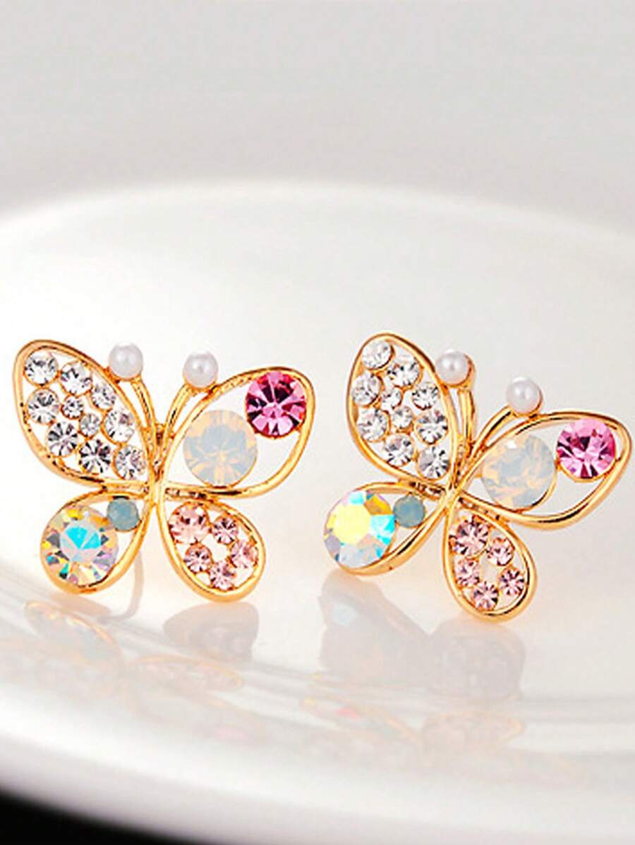 Bông tai hình con bướm bằng hợp kim kẽm quyến rũ Trang trí hàng ngày cho nữ - Nhiều màu - Xem 1