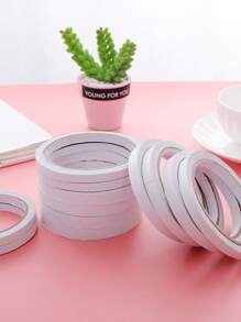 2rolls Solid Color Double-sided Adhesive Tape, Simple Multi-purpose Double Sided Tape For School, Office - White - View 3