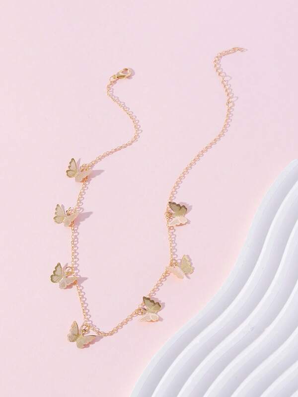 1pc Fashionable Butterfly Decor Necklace For Women For Daily Jewelry