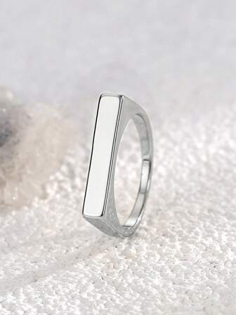 Charm-In 1pc Minimalist Rectangle Decor Ring For Women For Daily Decoration Commuting