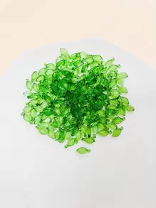 Approximately 100pcs Green Resin Leaf Shaped Pendant For Earrings, Necklace, Diy Jewelry Making