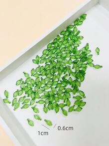 Approximately 100pcs Green Resin Leaf Shaped Pendant For Earrings, Necklace, Diy Jewelry Making