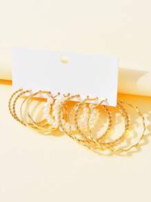 5 Cái/bộ Thời Trang Sắt Hợp Kim Ngọc Trai Giả Trang Trí Bông Tai Nữ Trang Trí Hàng Ngày - Nhiều màu - Xem 2