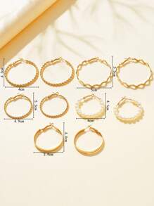 5 Cái/bộ Thời Trang Sắt Hợp Kim Ngọc Trai Giả Trang Trí Bông Tai Nữ Trang Trí Hàng Ngày - Nhiều màu - Xem 3