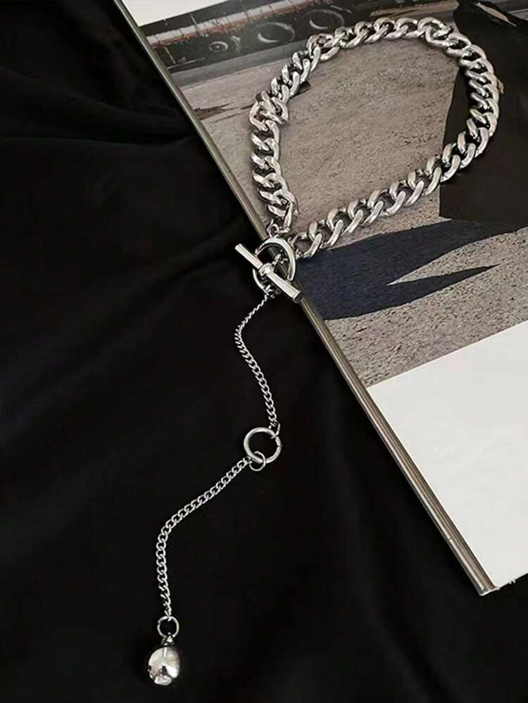 1pc Fashion Iron OT Buckle Design Choker For Women For Daily Decoration