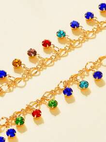 1pc Fashion Copper Alloy Bead Charm Chain Necklace For Women For Dating Gift - Multicolor - View 2