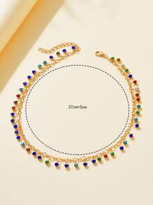 1pc Fashion Copper Alloy Bead Charm Chain Necklace For Women For Dating Gift - Multicolor - View 3